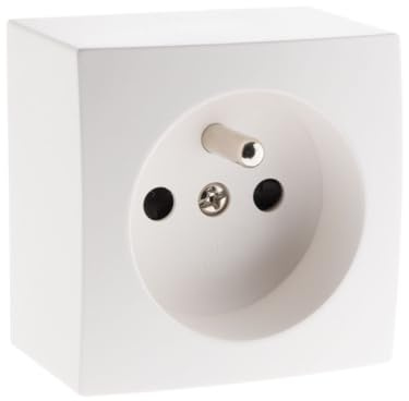 Zenitech Prise 16A 2P+T Simple en saillie - Blanc - Presto