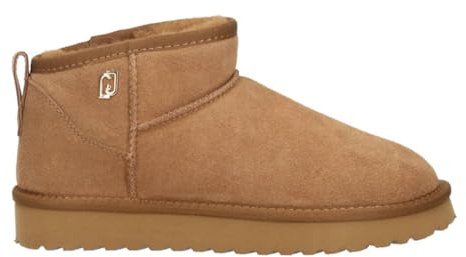 LIU JO Stivaletti mini in suede con imbottitura interna. Logo in metallo laterale. Suola platform EVA h 5 cm.8051138084105 Marrone COGNAC 00668