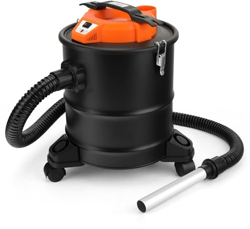 LIGO Ash Vacuum, Pellet Stove Vacuum Cleaner with Blower Function, 3.3 Gallon 1000W, Washable Fliter and HEPA Fliter, with 3 Swivel Casters,Ash Dust Collector for Pellet Stoves, Fireplaces