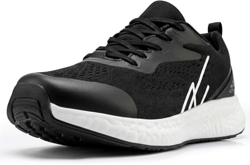 NY Threads Mens Running Shoes Comfortable and Lightweight Men's Trainers Sport Shoes, 8, Black/White