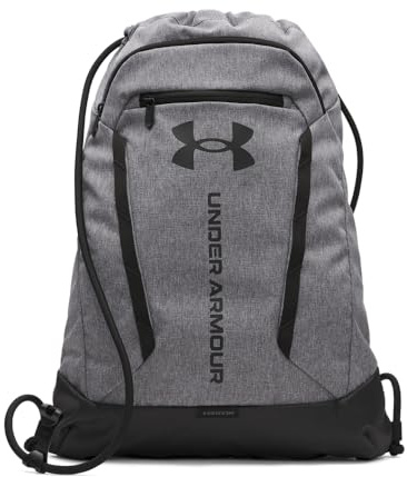 Under Armour Unisex Hustle Sackpack, Mochila deportiva impermeable para deportes y actividades al aire libre, Bolsa de gimnasio con práctico bolsillo frontalCastlerock/Black/Black,OSFM