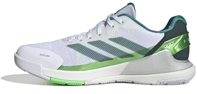 adidas Hombre Crazyquick Lightstrike Padel Shoes, Cloud White/Aurora Ivy/Lime Burst, 44 2/3 EU