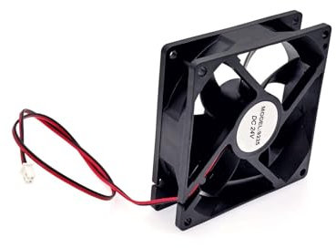 JZK Ventilador de refrigeración sin escobillas 92x92x25mm DC 24V, 2 pines, 0.07A, 3000 rpm, con doble cojinete de bola, ideal para refrigeración o ventilación, ventilador para caja de PC