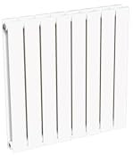 Radiateur blanc mural eau chaude horizontal en acier double lame | 60 x 60 cm 883 Watt chauffage central | 4 raccordements 15x21 (1/2) série NYTIA by NOYON & THIEBAULT