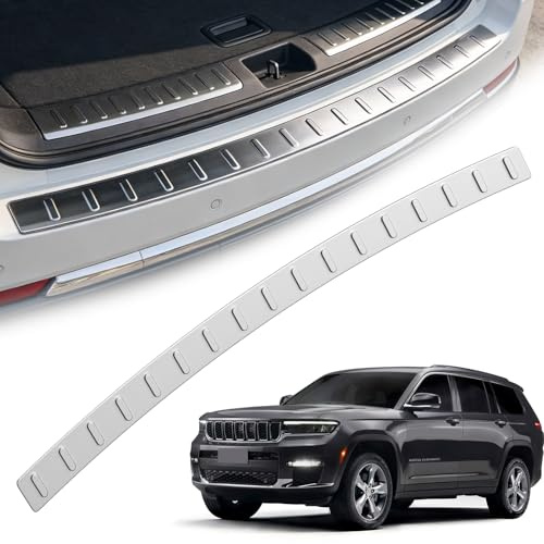 YLSCOO Stainless Steel Rear Bumper Protector Guard fits 2021-2026 Jeep Grand Cherokee L, Trunk Outside Door Sill Protector Cover Accessories, Silver 1-PCS, 2022 2023 2024 2025