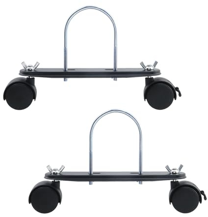 MY MIRONEY 2PCS Mobile Pulley Brackets for Oil Filled Radiator, Metal Electric Radiator Bracket Electric Heater Frame Base Accessories with 360° Swivel Caster Wheels, Type 2