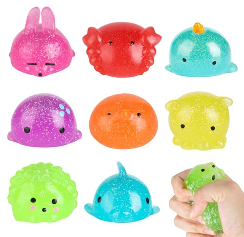8 Pcs Taba Squishy Toy Set, Squishy Pack Soft Rising Stress Relief Sensory Toys for Kids and Adults Anxiety Relief, Gifts for Kids, Party Favors