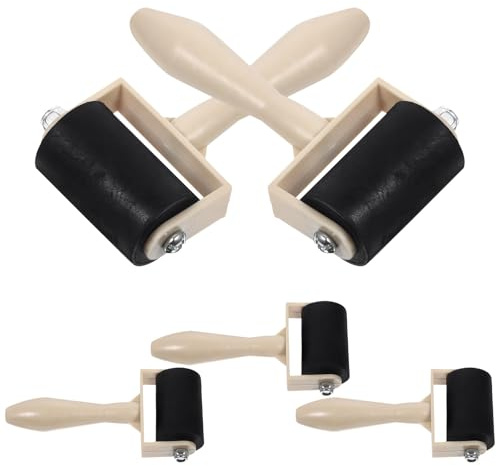 PACKOVE Set da 5 Rulli per Stampa Artistica Brayer Strumento per Stampa Rullo Inchiostro e Artigianato Leggero e Facile da Impugnare Resistente e Portatile per Hobby Creativi