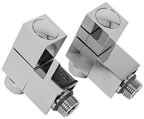 WarmeHaus 15mm Designer Square Angled Radiator Valves - Pair