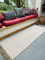 Second Nature Online Colva Dünner Teppich Hell Zweifarbig Naturhafermehl Beige Streifen aus Baumwolle Jutegarn flach gewebt - 70cm x 200cm