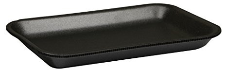 Pactiv Evergreen Supermarket Tray, #2, 8.2 x 5.7 x 0.91, Black, Foam, 500/Carton