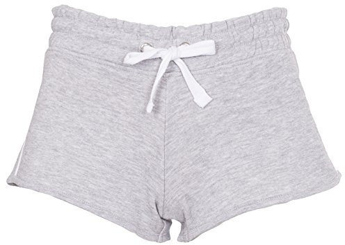 NOROZE Women's Sports Shorts Jogger Pants Pajama Bottoms Drawstring Summer Cotton Fitness Running (8, Grey)