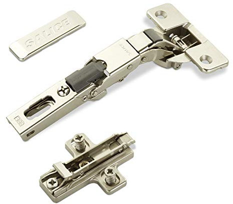 2 x SOTECH Bisagras universales Salice con taladro 110° T48 Push Open con muelle negativo para puertas redondeadas, galceadas y perfiladas altura de placa transversal de 3 mm