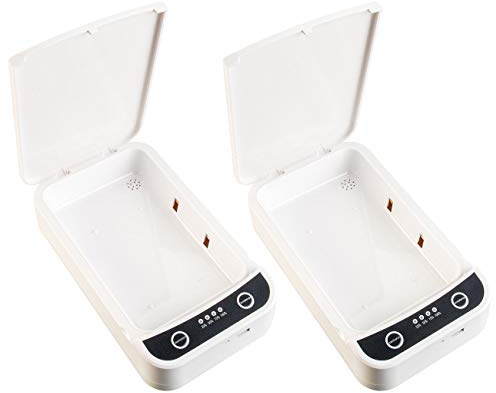 Somikon UV-Sterilisator: 2er-Set UV-Desinfektions-Boxen für Smartphone, Brille, Schlüssel usw. (Sterilisator Desinfektionbox, Desinfektionsbox, NAS)