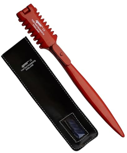 Rasoio da parrucchiere per sfoltire i capelli, strumento per modellare i capelli, per diradare i capelli, pettine in acciaio **Prezzo promozionale** (rosso)