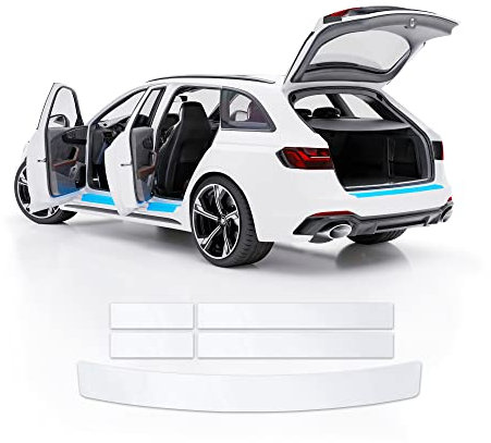 Blackshell® Basic Lackschutz Set kompatibel mit VW Touran | Typ 5T | Bj. ab 2015 Transparent - passgenauer Ladekantenschutz, Einstiegsleisten inkl. Profi Rakel