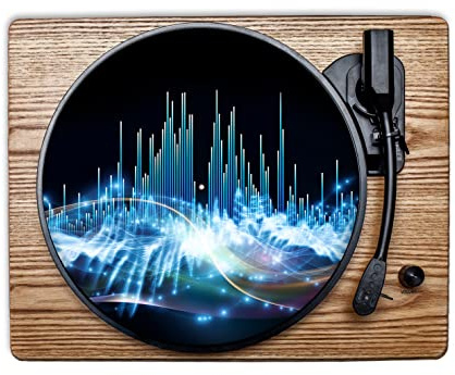 Slipmat – Skivspelare matta av gummi Waves of Sound – matta för grammofon 30,5 cm (12 tum)