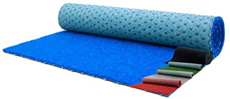 Gazon synthétique extérieur aspect moquette extra douce, pour jardin, terrasse, balcon - Bleu 75x200cm