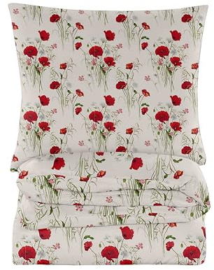 Cotton Market Ropa de cama de 135 x 200 cm – Ropa de cama de microfibra de algodón – Juego de ropa de cama de 2 piezas – funda nórdica de 135 x 200 cm y 1 funda de almohada de 70 x 80 cm – Color