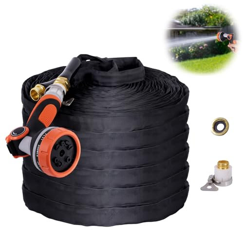 Gartenschlauch Flexibel 30m/100ft, Flexibler Gartenschlauch 3/4 und 1/2 Zoll Wasserschlauch Flexibler mit 7 Strahlarten, Dehnbarer Garden Hose für Gartenbewässerung, Autowäsche, Yard
