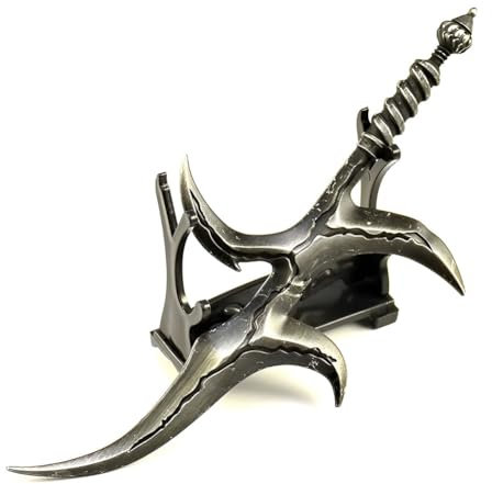 haobook Replica del pugnale dell'assassino del coltello nero con espositore Elden Ring DLC ​​da collezione, interamente in metallo, intagliato (edizione Night of Black Knives)