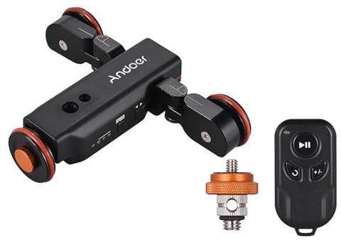 L4 PRO - Carrello video motorizzato per fotocamera con indicazione della scala Slider elettrico per pista, telecomando senza fili/batteria ricaricabile da 1800 mAh, mini slider skater regolabile a 3