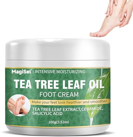 Tea Tree Oil Cream, torr och sprucken fotkräm, spricka gel för spruckna klackar, återfuktande fotgel mycket torr och skadad fot, 100 g