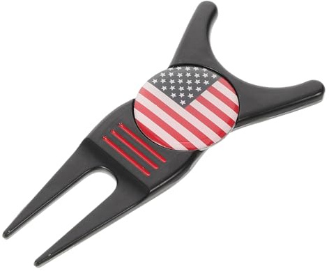 Toyvian Strumento Ripara Zolle Golf in Lega di Zinco con Marcatore Magnetico per Allineamento Palline Forchetta Divot Multifunzionale Leggera con Impugnatura Ergonomica Antiscivolo per
