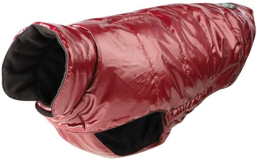 HUNTER Hundemantel TAMPERE, Farbe: rot, Wasser- und kälteabweisender Hundemantel, modische Lack-Optik, warm wattiert, Fleece-Innenfutter, hoher Kragen, Größe: 25