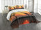 ABAKUHAUS Afrika Tagesdecke Set, Giraffe im Wilden Wald, Set mit Kissenbezug Kein verblassen, für Einzelbetten 170 x 220 cm, Orange Schwarz