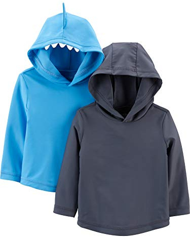 Simple Joys by Carter's Lot de 2 Rashguard Assortis pour garçon, Bleu Marine/Requin, 2 Ans
