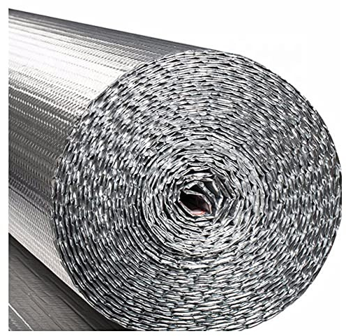 NAKAN Rotolo Termoriflettente Termosifoni, Doppio Alluminio Lamina Isolante Termico con Bolla, Riflettente Barriera Radiante al Vapore per Tetto Attico Porta(Size:1x30m(3x98ft))