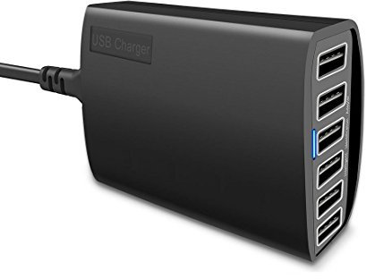 USB Desktop Charger, 60W 12A 6-Port USB Charging Station Multi Ports Desktop Charger Hubs Compatible with Smartphone/Tablets and More