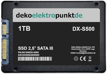 dekoelektropunktde Disco rigido SSD da 1TB compatibile con ASRock 4Core1600P35-WiFi Scheda madre, Ricambio alternativo 2,5 pollici SATA3
