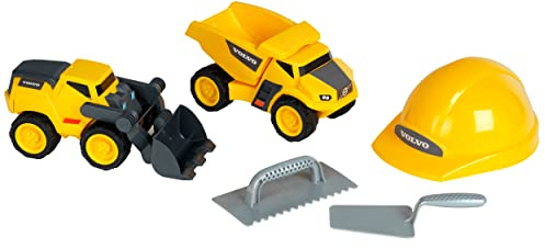 Theo Klein 2497 Volvo Power - Kit de Chantier I avec Camion-Benne et chargeuse sur pneus I Outils et Casque de Chantier I Jouet pour Enfants à partir de 3 Ans