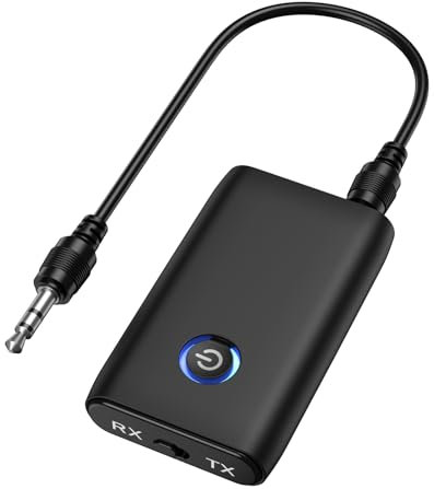 Ankilo Bluetooth 5.3 Transmitter Receiver - 2-in-1 Bluetooth Transmitter 3.5mm, Wireless Transmitter and Receiver for TV, Laptop, Radio, Headphones, Speakers