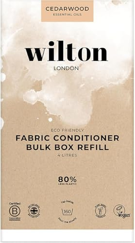 Wilton London Cedarwood Fabric Conditioner Refills - 160 Washes - Plant-based & Biodegradable Softner - 100% Recyclable - Less Plastic - Essential Oils - Made in UK - 4L