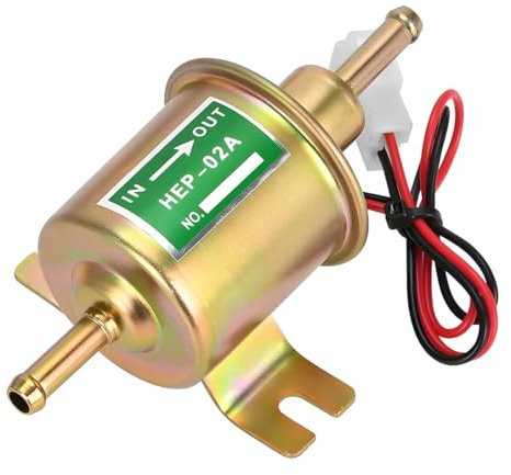 CGEAMDY Heavy Duty Electric Fuel Pump, Electric Construction Machine Petrol Pump, Automotive Modified HEP-02A Suitable for petrol, 12V electric Fuel Pump 3-5 Psi for Petrol and Diesel (Gold)