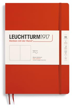 LEUCHTTURM1917 370305 Anteckningsbok sammansättning (B5), mjukt omslag, 123 numrerade sidor, räv röd, tom