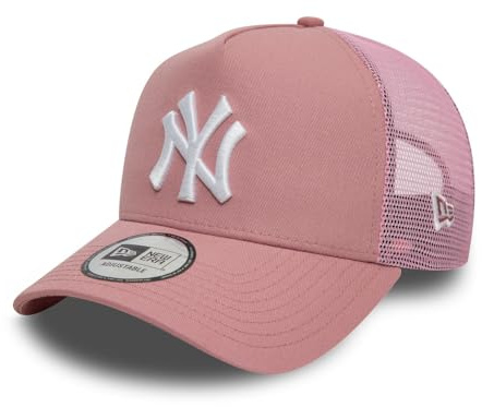 New York Yankees New Era League Essential Trucker White Dark Pink