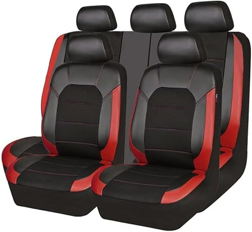 Fundas Asientos Coche para Toyota Yaris 2011-2016, Cuero Delanteros Y Traseros Impermeable Cómodo Juegos De Cubreasientos Protector Interior Accesorios, Red