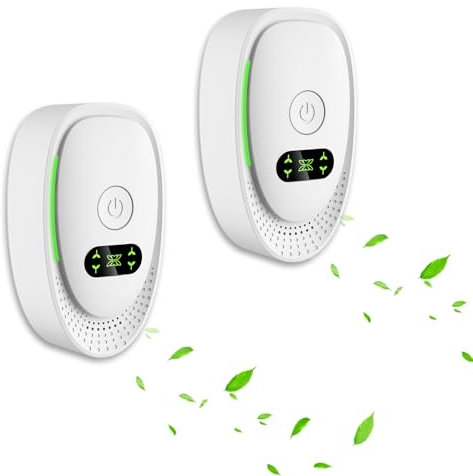 Air Purifier for Bedroom Smokers, 2-Pack Plug-In Negative Ion Air Purifier, Portable Mini Ioniser for Home, Quiet Odour Remover for Pets, Toilets, Offices, Rooms