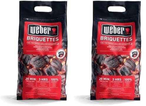 Weber Carbón para Barbacoa (Saco de 4kg), para brasas largas y constantes, Ideal para una barbcoa Prolongada, Madera 100% Natural, Producto de la UE, recolección sostenible, Certificado FSC (17590)