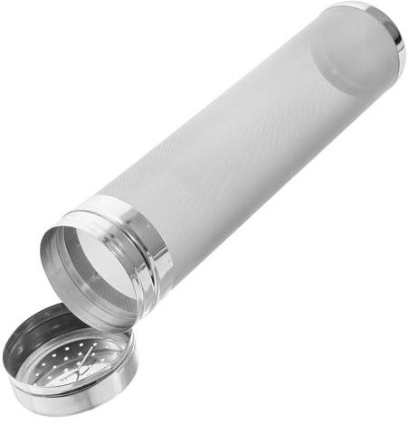 MALUGOGO Tubo de filtro de lúpulo portátil de acero inoxidable para elaboración de vino casero, resistente a la corrosión, filtro de cerveza de grano para fermentadores de barril y cervezas más
