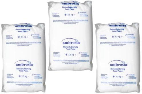 Ambrosia Bee Fondant 7.5kg - 3 x 2.5kg Packs – Premium Winter Bee Feed & Emergency Food for Honey Bees – Ready-to-Use Beekeeping Fondant – Beekeeping Supplies UK Ltd + MBK