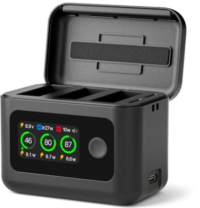 Smart 27 W snabbladdarnav med LED-skärm för DJI OSMO Action 6 5 Pro Dual USB-C kraftstation för resor utomhus