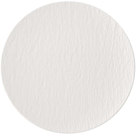 Villeroy & Boch - Manufacture Rock Blanc Gourmetteller 32 cm Weiß, Spülmaschinenfest, Mikrowellensicher, Esseller, Servierteller, Pizzateller, Servierplatte, Geschirr, Premium Porzellan