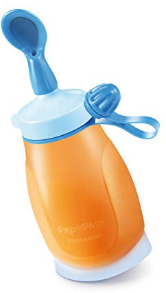 Tescoma 667660 Papu Papi Bottiglia Morbida con Cucchiaio, 200 ml, Azzurro