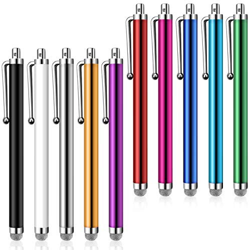 MIXOO 10PCS Stylus Pen for Touch Screens, Touch Pen with 20pcs 0.35''/0.24'' Rubber Tips, Tablet Pens Sensitive, High Precision Compatible with All Devices (Multicolor 1)