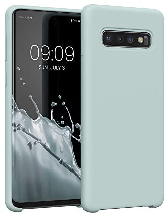 kwmobile Hülle kompatibel mit Samsung Galaxy S10 Hülle - Silikon Handy Case - Handyhülle weiche Oberfläche - kabelloses Laden - Cool Mint